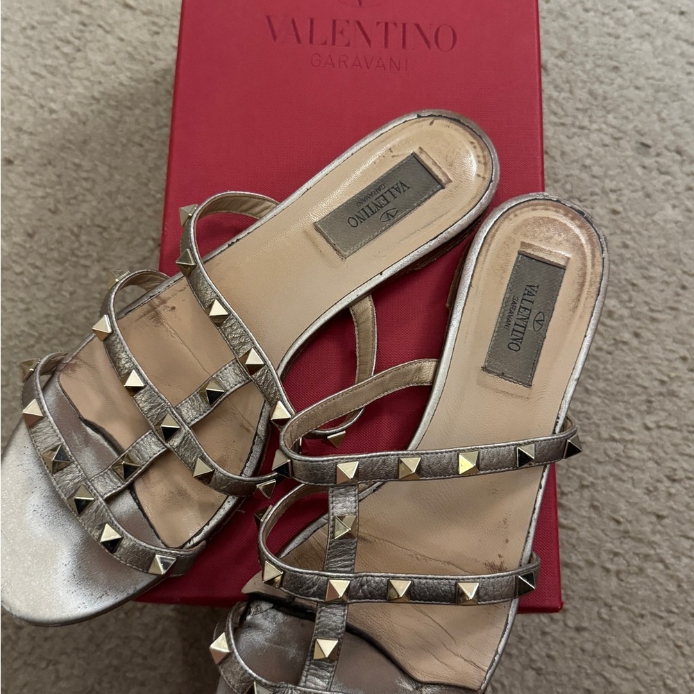 Valentino Garavani Metallic Studded Sandals